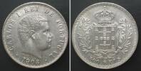 Portugal PORTUGAL 500 Reis 1908 CARLOS I silver UNC-!!! -