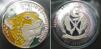 Sahara SAHARAWI 500 Pesetas 1996 Cheetah FELIDAE silver multicolor Proof RARE!!! -
