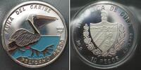 Kuba CUBA 10 Pesos 1994 Pelican CARIBBEAN FAUNA silver COLORED Proof -