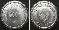 Belgien BELGIUM 500 Francs 1990, 60th Birthday of King Baudouin, silver, Prooflike -