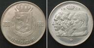 Belgien BELGIUM 100 Francs 1954 - BELGIQUE - LEOPOLD III silver BU!!! -