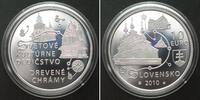 Slowakei SLOVAKIA. 10 Euro 2010, Wooden Churches, UNESCO World Heritage, silver Proof -