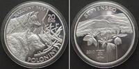 Slowakei SLOVAKIA 20 Euro 2010, Wolves, Poloniny National Park, silver Proof -