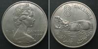 Gambia GAMBIA 8 Shillings 1970 Hippopotamus ELIZABETH II. Cu-Ni UNC -