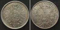 Deutschland - Kaiserreich Germany EMPIRE 1 Mark 1886 J, silver, UNC! -
