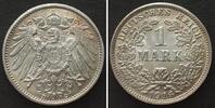 Deutschland - Kaiserreich Germany EMPIRE 1 Mark 1914 D, silver UNC! -