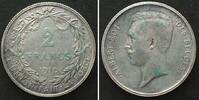 Belgien BELGIUM 2 Francs 1910 - FRENCH - ALBERT I, silver, KEY DATE! AU -