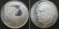 Italien ITALY 20 Lire 1928 MUSSOLINI silvered bronze Proof -