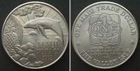 Hawaii HAWAII Maui Trade Dollar 1992, Whale, Cu-Ni BU -