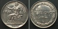 Italien ITALY 1 Lira 1922 VITTORIO EMANUELE III nickel UNC!!! -