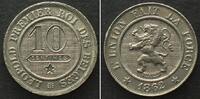Belgien BELGIUM 10 Centimes 1862 LEOPOLD I Cu-Ni UNC! -