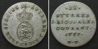 Dänemark DENMARK 1/15 Specie Daler 1797 MF, CHRISTIAN VII, silver, SCARCE! XF -