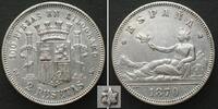 Spanien SPAIN 2 Pesetas 1870 (74) DE-M silver XF! -