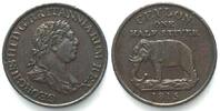 Ceylon BRITISH CEYLON 1/2 Stiver 1815 GEORGE III copper AU! -