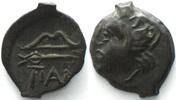 Pantikapaion CIMMERIAN BOSPOROS. Pantikapaion, AE 20mm 300-250 BC, Pan / bow, arrow AU! -