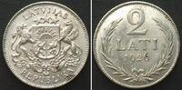 Lettland LATVIA 2 Lati 1926 silver UNC-! -