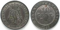 Französisch Guiana FRENCH GUIANA. 10 Centimes 1846 A, Louis-Philippe I, billon, XF! -
