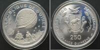 Guinea GUINEA 250 Francs 1970, Moon Landing, 10TH ANN. OF INDEPENDENCE, silver -