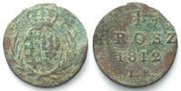 Polen POLAND - GRAND DUCHY OF WARSZAWA 1 Grosz 1812 IB copper aVF -