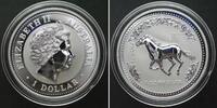 Australien AUSTRALIA 1 Dollar 2002, Lunar I, YEAR OF THE HORSE, 1 oz silver BU -