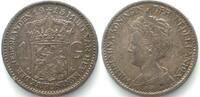 Niederlande NETHERLANDS 1 Gulden 1915 WILHELMINA silver aXF! -