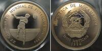 Mosambik MOZAMBIQUE - PATTERN 10000 Meticais 1994 SOCCER Cu-Ni Proof SCARCE! -