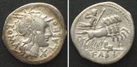 Roman Republic QUINTUS FABIUS LABEO 124 BC, AR Denarius ROMA LABEO / Q FABI Jupiter in quadriga -