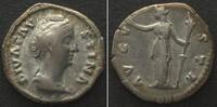 Roman Imperial FAUSTINA Sen. (+141). Wife of Antoninus Pius. AR Denarius, 140-141, AVGVSTA, VF+ -