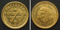 Venezuela VENEZUELA 5 Bolivares ND(1962) Terepaima CACIQUES gold 1.5g RARE! -