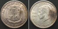 Philippinen PHILIPPINES. 1/2 Peso 1961, JOSE RIZAL CENTENNIAL, silver, UNC! -