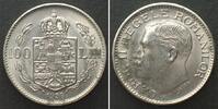 Rumänien ROMANIA. 100 Lei 1938, CAROL II nickel KEY DATE! UNC! -