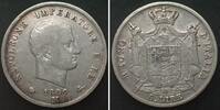 Italien Italy KINGDOM of NAPOLEON 5 Lire 1809 M, Milan mint, incuse edge, silver XF -