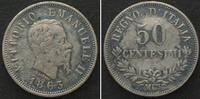 Italien ITALY. 50 Centesimi 1863 M, Milano mint, VITTORIO EMANUELE II silver VF-XF -