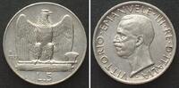 Italien ITALY. 5 Lire 1929, VITTORIO EMANUELE III, silver AU! -