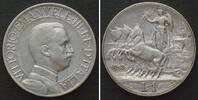 Italien ITALY 1 Lira 1913 VITTORIO EMANUELE III silver VF+ -