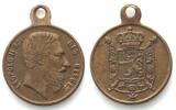 Belgien - Medaillen LEOPOLD II. Miniature medal ND (ca. 1870), brass, 13mm -