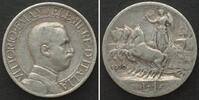 Italien ITALY 1 Lira 1910 VITTORIO EMANUELE III silver VF+ -