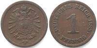 Deutschland - Kaiserreich Germany EMPIRE 1 Pfennig 1885 G, copper SCARCE! VF -