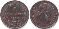 Italien ITALY. 2 Centesimi 1900 R, UMBERTO I copper AU! -