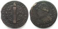Frankreich CONSTITUTION 2 Sols 1792 AN 4 BB Strasbourg LOUIS XVI FRANCAIS bronze XF! -