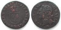 Frankreich FRANCE 1/2 Sol 1786 &, Aix mint, LOUIS XVI copper VF+ SCARCE! -