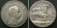 Italien ITALY 2 Lire 1912, Quadriga, VITTORIO EMANUELE III silver VF-XF -