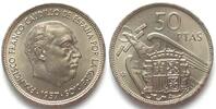 Spanien SPAIN 50 Pesetas 1957(71) FRANCO Cu-Ni BU! -
