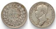 Niederlande NETHERLANDS 25 Cents 1849 WILLEM II silver VF -