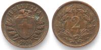 Schweiz SWITZERLAND 2 Rappen 1934 bronze SCARCE YEAR! VF-XF -