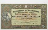 Schweiz SWITZERLAND 5 Franken 22.2.1951 Wilhelm Tell UNC! -
