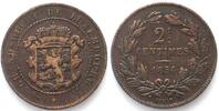 Luxemburg LUXEMBOURG 2-1/2 Centimes 1854 WILLEM III w/o serif in DUCHE SCARCE! -