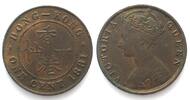 Hongkong HONG KONG Cent 1881 VICTORIA bronze XF! -