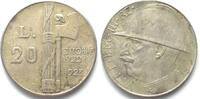 Italien ITALY 20 Lire 1923 VITTORIO EMANUELE III silvered bronze -