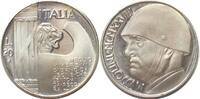 Italien ITALY 20 Lire 1928 MUSSOLINI silvered bronze Proof -